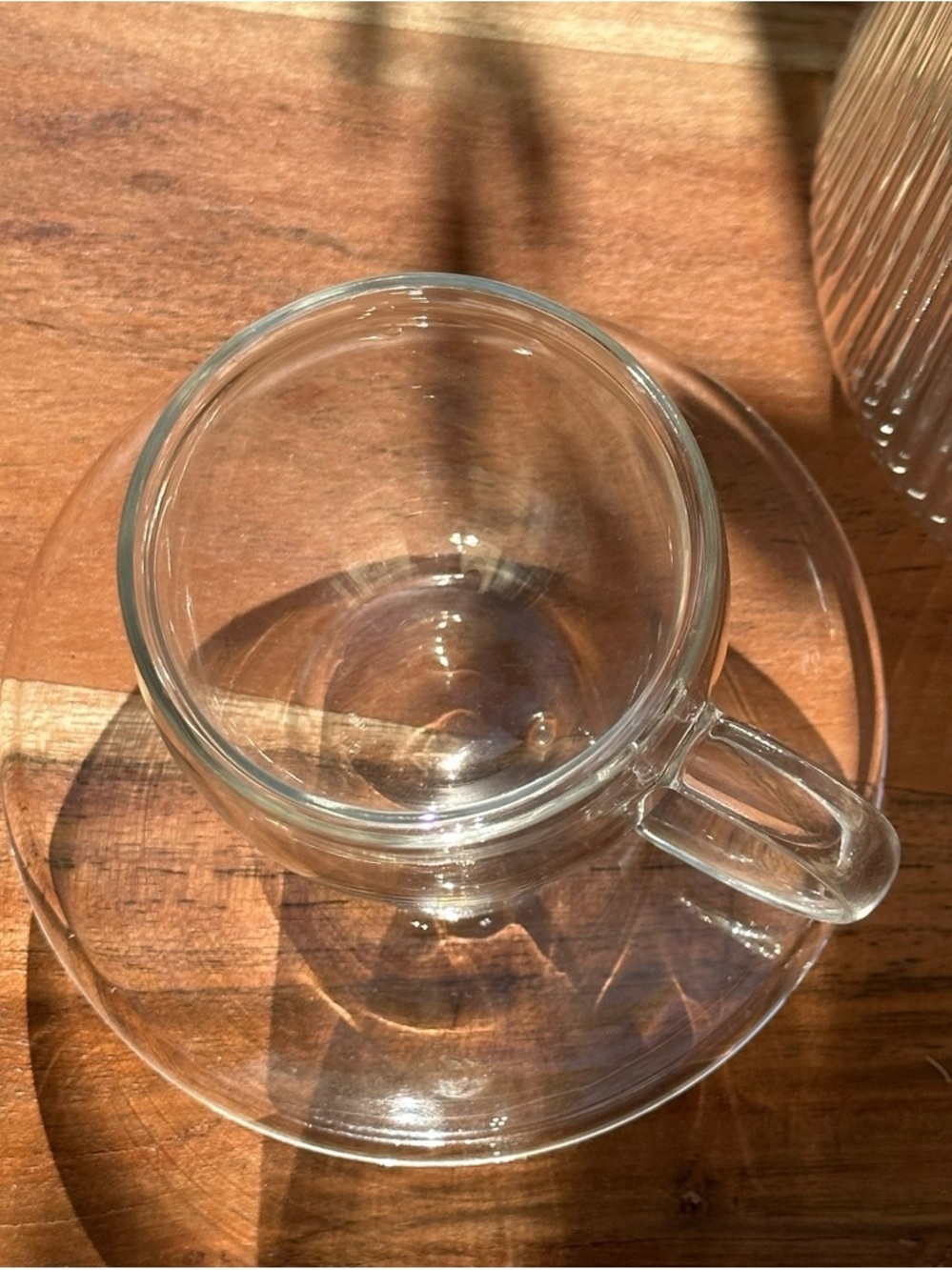 Double Wall Insulated Glass Espresso Cup with Saucer (Set of 4) 2.7 fl oz, Clear